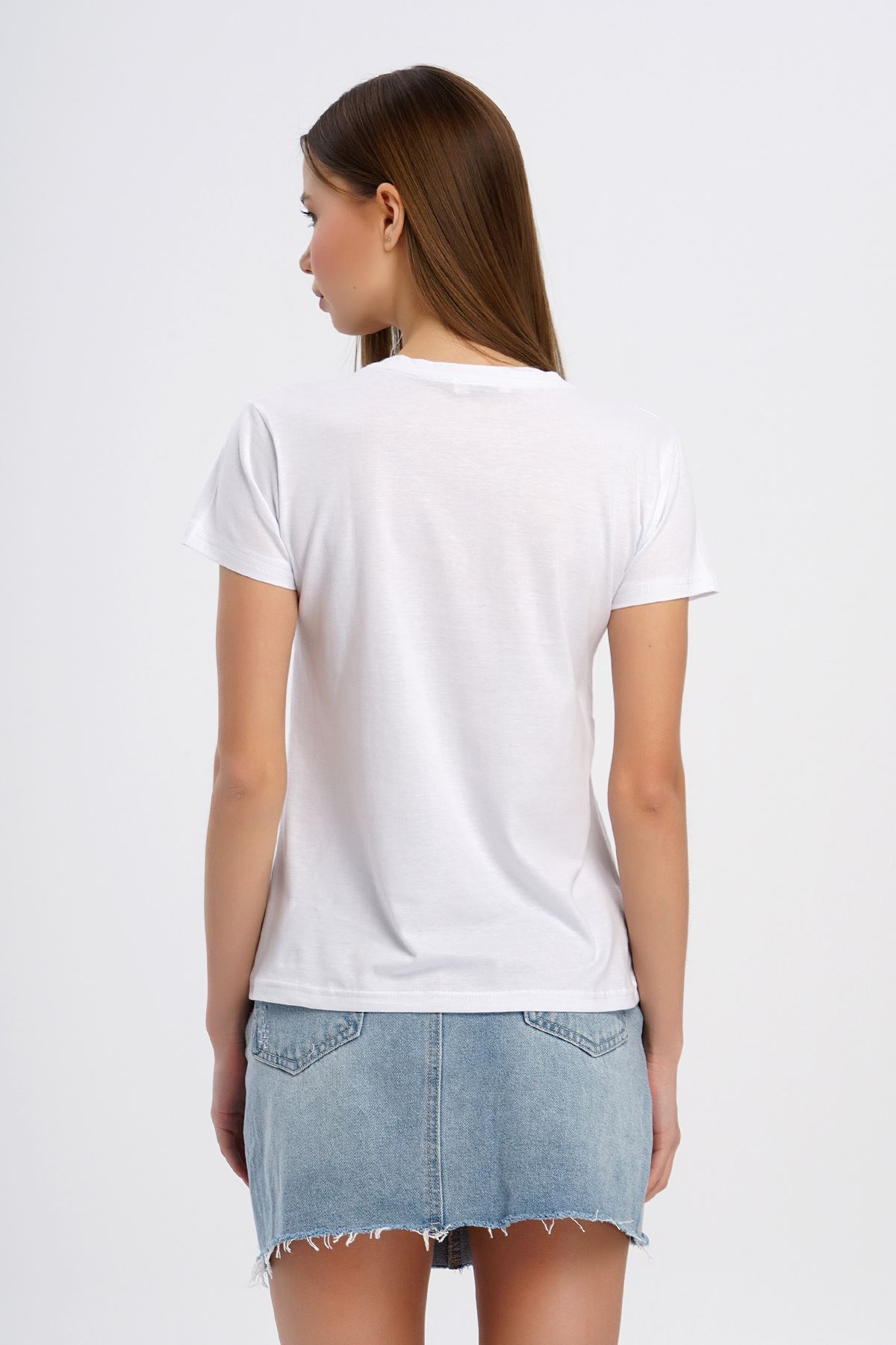 EverDay Baskılı T-shirt-Beyaz