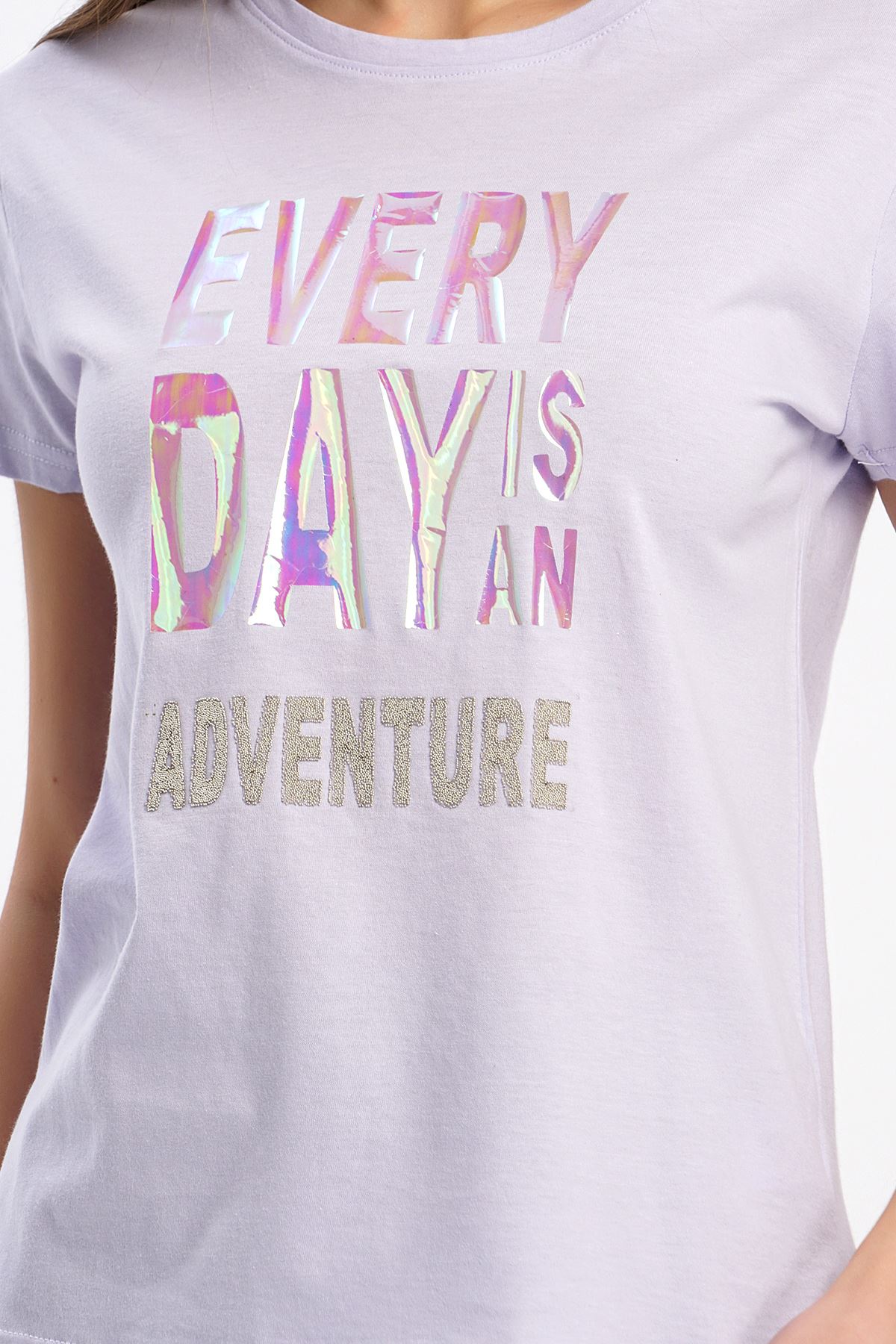 EverDay Baskılı T-shirt-Lila