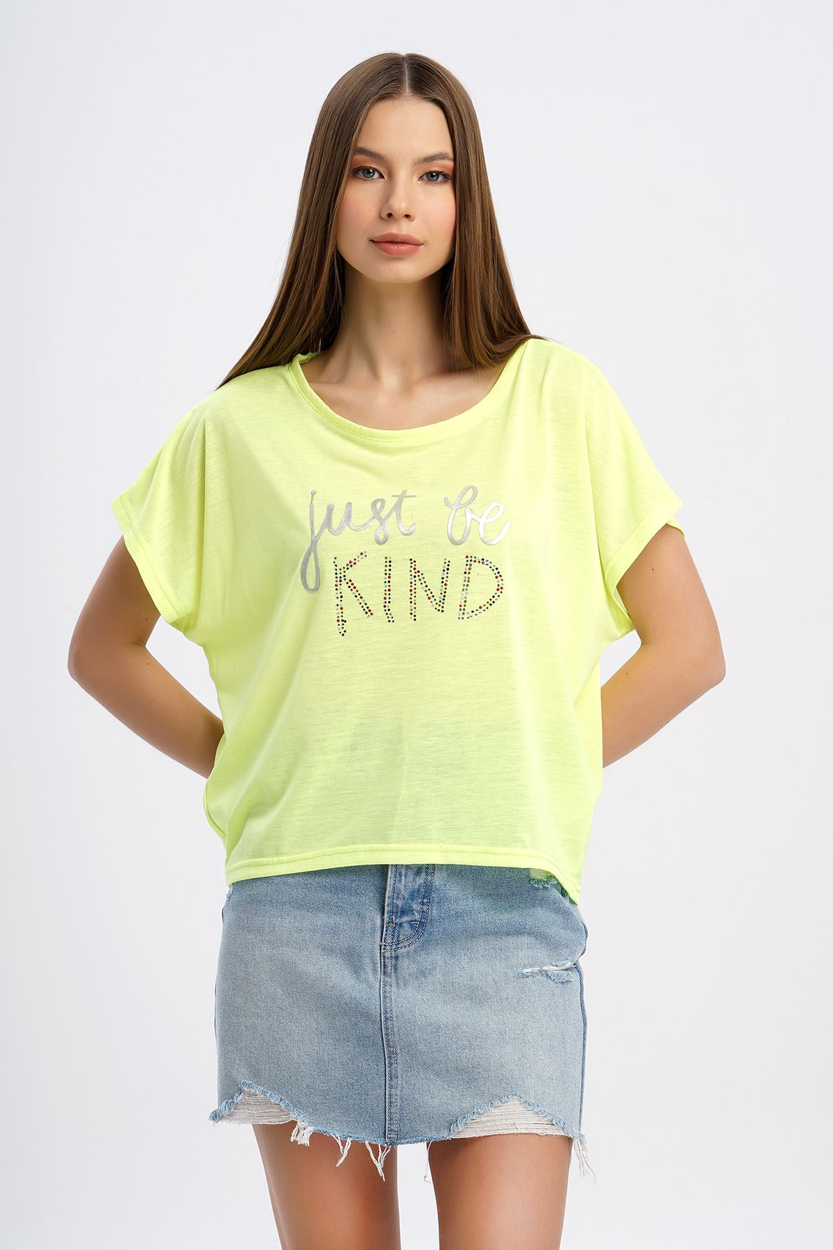 Kind Baskılı T-shirt-Sarı