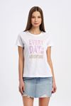 EverDay Baskılı T-shirt-Beyaz